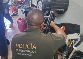 Aseguran taller mecánico de motocicletas tras cateo en Morelia