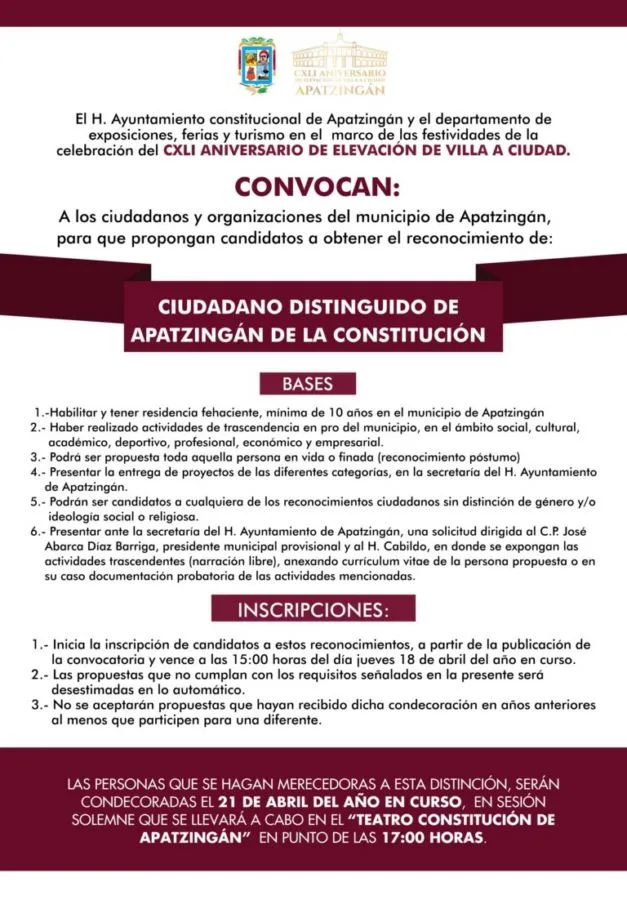 Ciudadano Distinguido Apatzingan 2024 - El Día De Michoacán