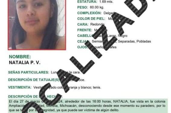Localiza FGE a una adolescente reportada como desaparecida, en Morelia