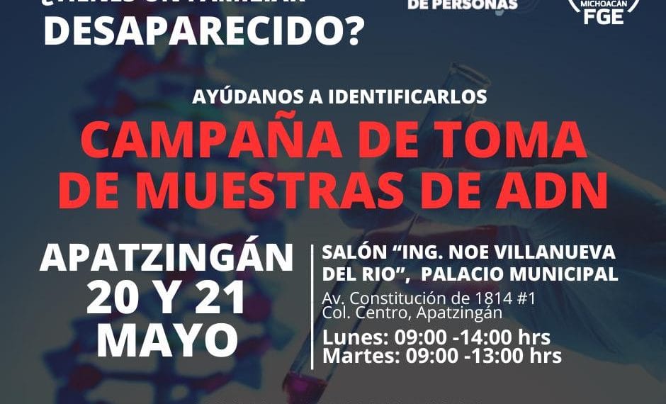 A la par se están tomando muestras de ADN