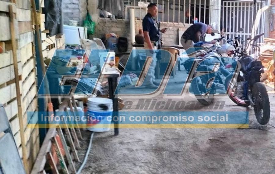 En La Pradera De Apatzingán, Asegura Fge Taller Mecánico Relacionado En El Robo De Una Motocicleta