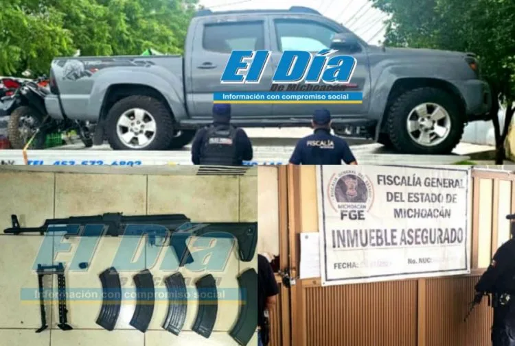En Apatzingán Tras Cateo En Vivienda De Hacienda De Palmira, Asegura Fge Y Gc Un Fusil Y Una Tacoma 21 Cumplimenta Fge Orden De Cateo En Predio Relacionado En Delitos Contra El Ambiente