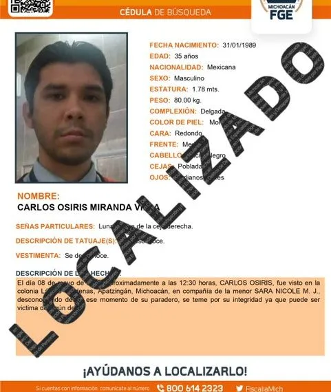 Desactiva Fge Cédula Naranja Y Alerta Amber De Un Hombre Y Su Hija De 4 Años, Que Estaban Reportados Como Desaparecidos