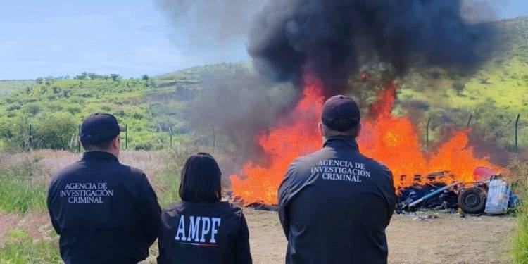 Incinera FGR droga incautada en operativos en Michoacán
