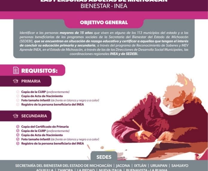 Tienes mas de 15 anos y no terminaste la primaria o secundaria | El Día de Michoacán