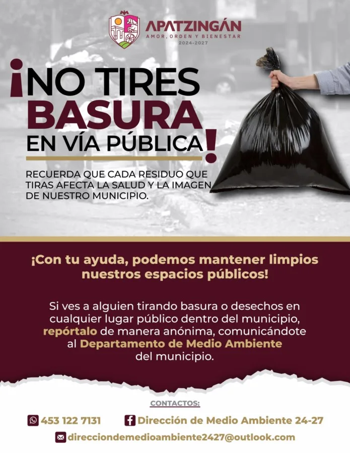 ¡Aguas! Multarán A Ciudadanos Que Dejen Basura En Las Calles De Apatzingán 22 ¡Aguas! Multarán A Ciudadanos Que Dejen Basura En Las Calles De Apatzingán