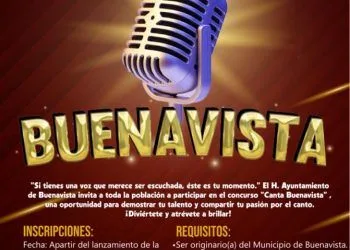 31 De Octubre, Cierran Inscripciones Para El Concurso De Canto “Canta Buenavista”