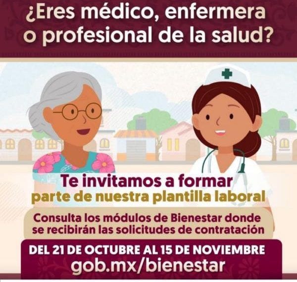 Bienestar abre convocatoria para contratar personal medico y de enfermeria a | El Día de Michoacán