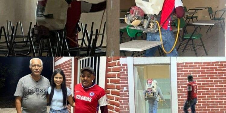 Paola Castañeda ayuda a escuela a nebulizar contra el Dengue 1 Paola Castañeda ayuda a escuela a nebulizar contra el Dengue