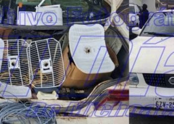 Detienen a 3 en el crucero de El Recreo, con un Tsuru Robado y equipo para instalar internet