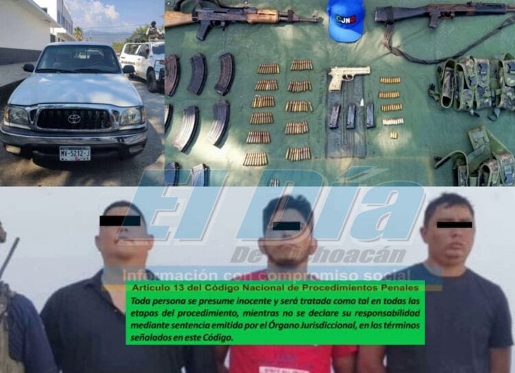 Agentes Estatales Y Federales Detienen A 3 Hombres Con Armamento En Apatzingán: Ssp 22 Agentes Estatales Y Federales Detienen A 3 Hombres Con Armamento En Apatzingán: Ssp