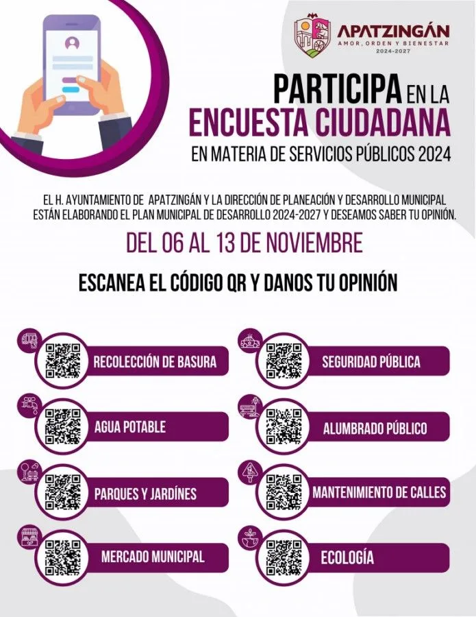 Invita Gobierno De Apatzingán A Participar En Encuesta Púbica De Servicios
