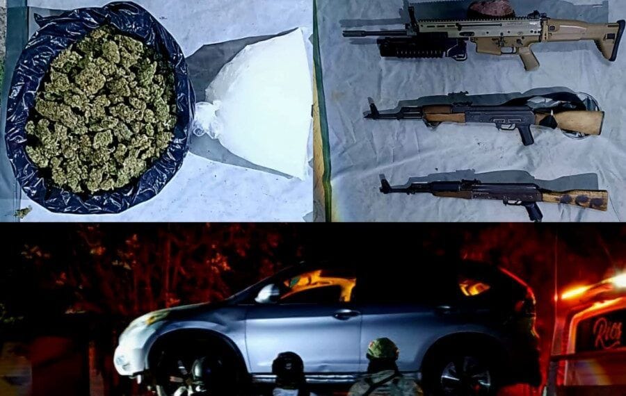 Aseguran Armamento, Drogas Y Vehículo Robado En Pancha López De Tepalcatepec