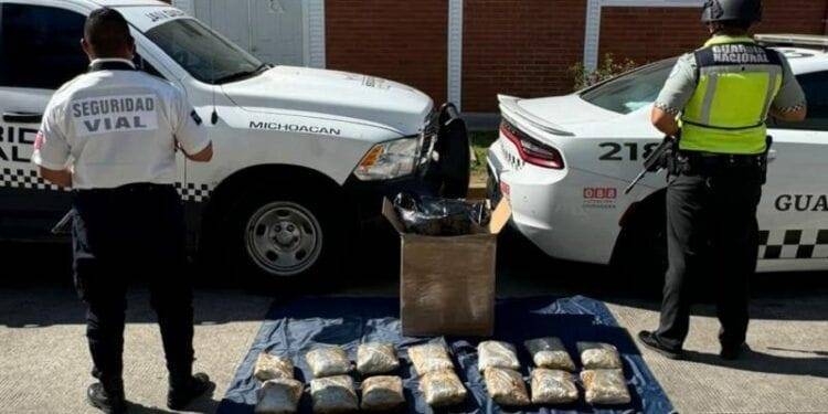 SSP y Guardia Nacional decomisan más de 10 kg de mariguana en Uruapan