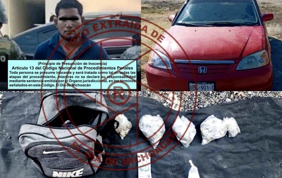 detenido drogra dinero y un carro robado en Mugica | El Día de Michoacán