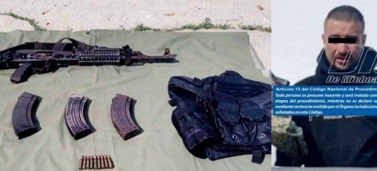 En Apatzingán, lo detienen con una arma larga en el Molinito de Acahuato