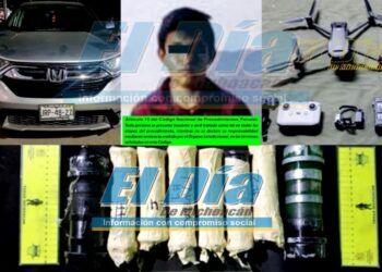 Detienen A Uno En La Miguel Hidalgo De Apatzingán, Con Explosivos, Un Dron Y Equipo De Radiocomunicación