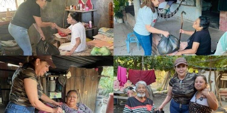 Regidora Celene Cortéz, entrega 700 cenas navideñas y 350 despensas
