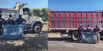 Asegura Fge Dos Camiones En Las Colonias Con Alteraciones  En Apatzingán