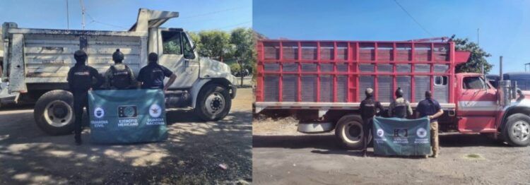 Asegura Fge Dos Camiones En Las Colonias Con Alteraciones  En Apatzingán