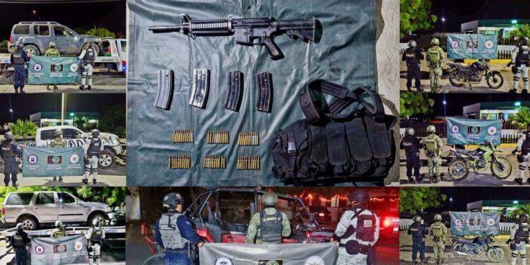 En Santa Ana Amatlán: aseguran un Razer, 1 arma, 3 camionetas y 3 motocicletas robadas abandonados