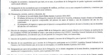 Convocatoria A La Sesión Anual Ordinaria De La Delegación Apatzingán De La Cámara Nacional De La Industria De Transformación