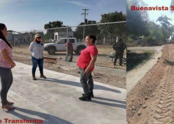 Irma Moreno Supervisa Obras En Eréndira: Cancha De Usos Múltiples Y Rehabilitación De Caminos