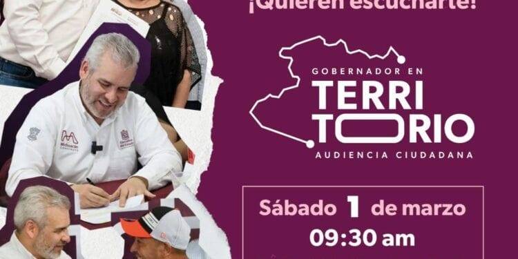 El gobernador Alfredo Ramírez estará en Apatzingán en la Audiencia Ciudadana