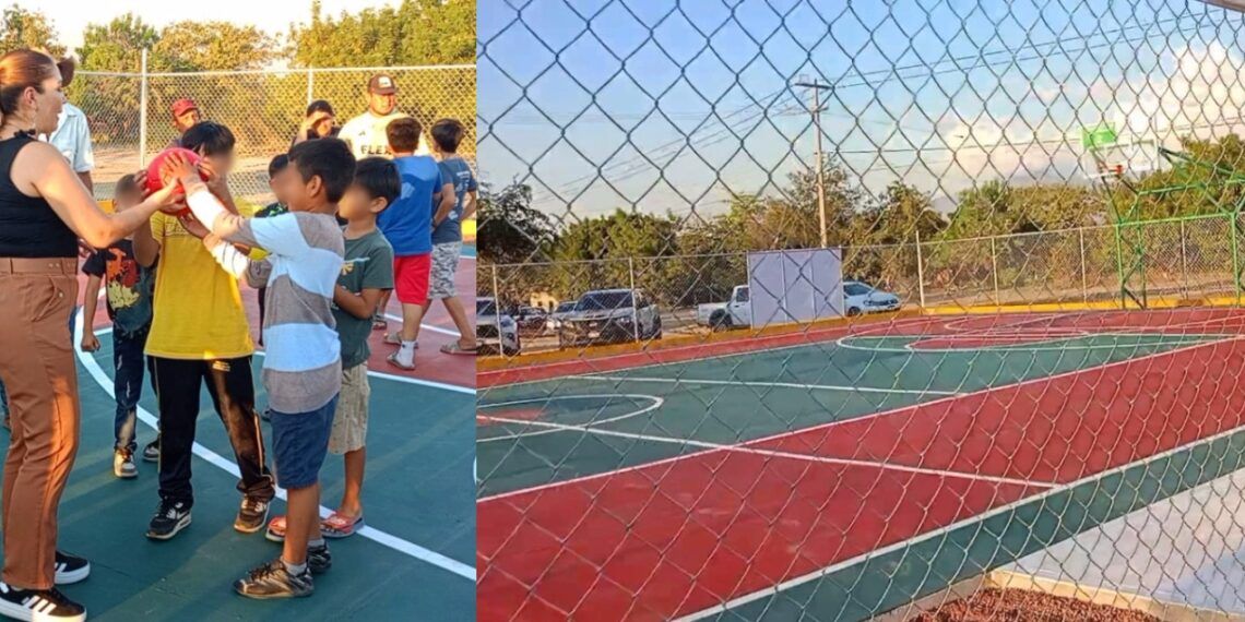 entrega Irma Moreno cancha de publica en Erendira | El Día de Michoacán