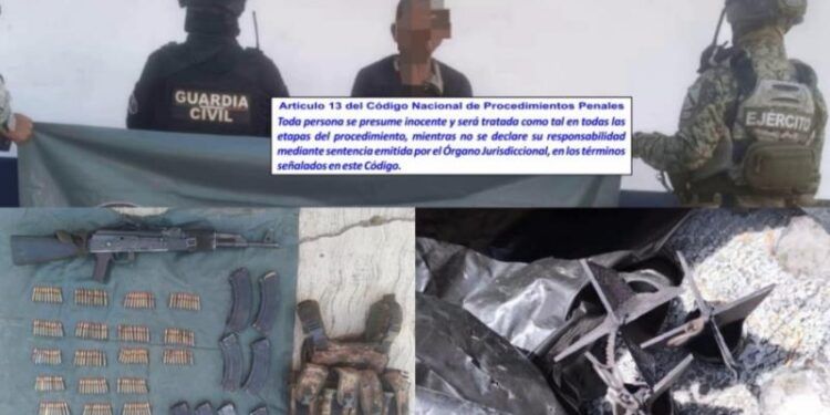 Detienen a uno en la comunidad de Puerta Chica en Parácuaro con armamento y explosivos improvisados 1 Detienen a uno en la comunidad de Puerta Chica en Parácuaro con armamento y explosivos improvisados