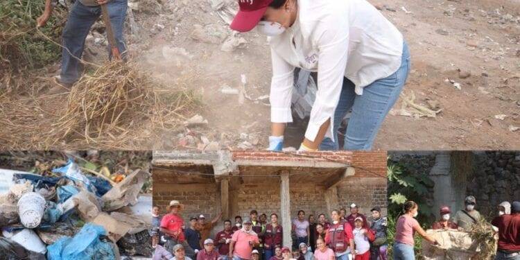 Fanny Arreola lidera jornada de limpieza en el Día Mundial del Agua en Apatzingán 