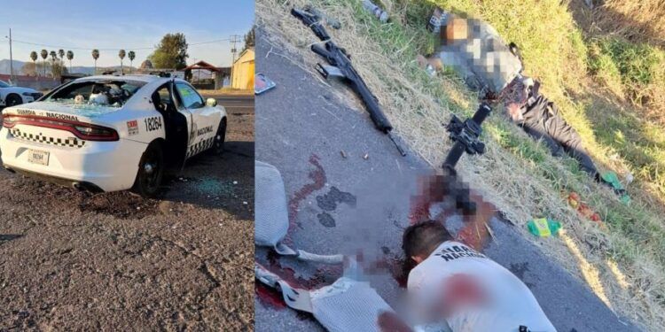 Suman tres oficiales de GN muertos, un criminal abatido y 7 uniformados heridos tras enfrentamientos en los límites de Michoacán y Jalisco