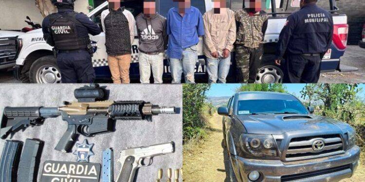 Cinco detenidos en posesión de armas de fuego en Morelos: SSP