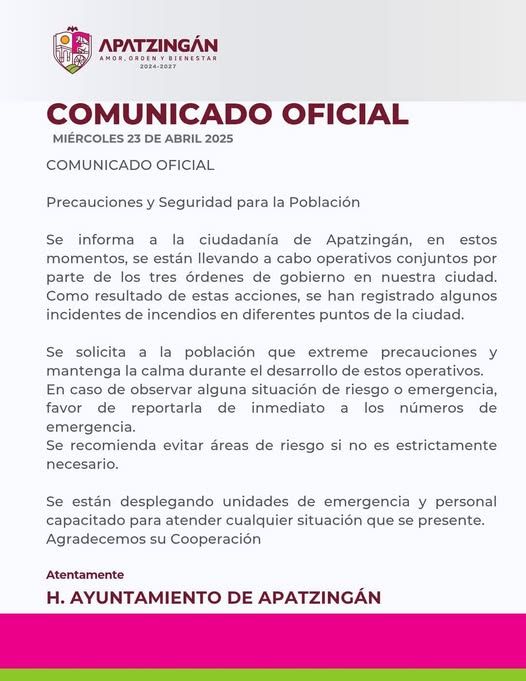comunicado oficial | El Día de Michoacán