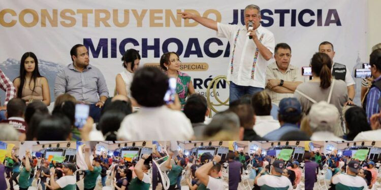 Interrumpen con violencia asamblea informativa del Senador Raúl Morón en Apatzingán