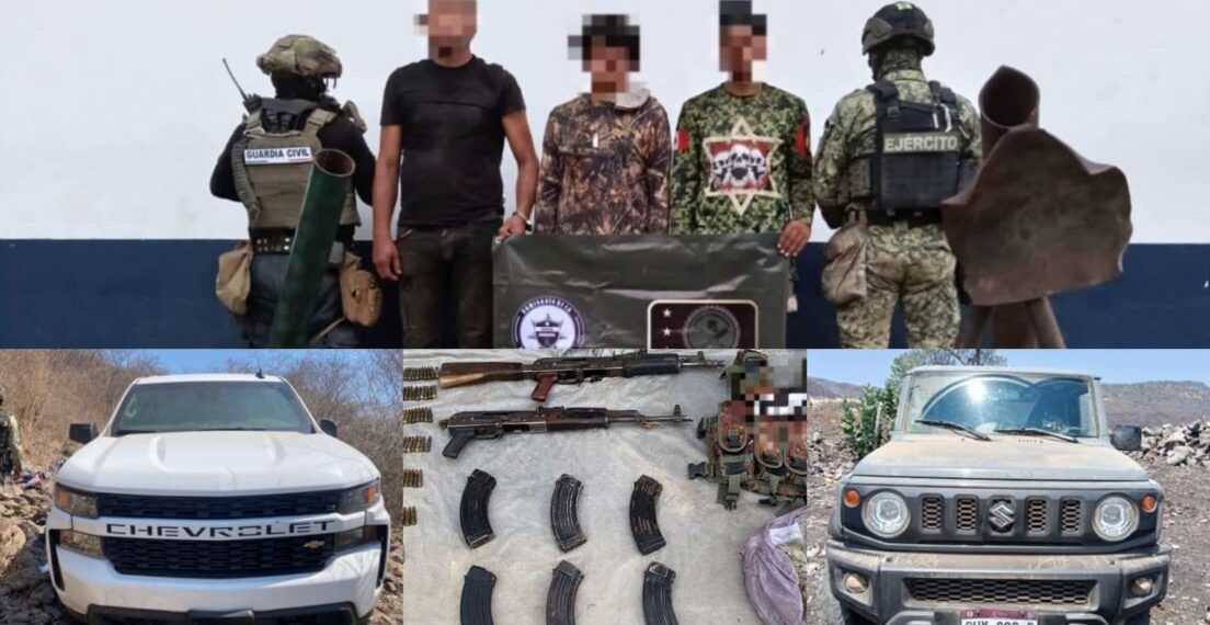 Detienen A Tres Con Armas, Morteros, Vehículos Y Marihuana En Acahuato, Apatzingán