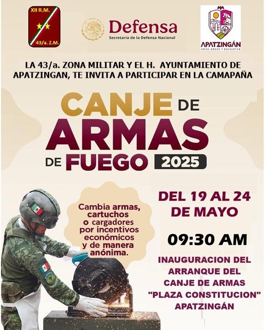 Canje Armas 43 zona Gob Apatzingan | El Día de Michoacán