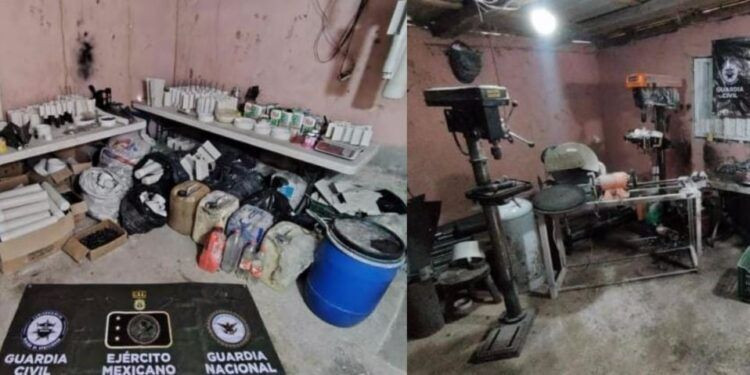 Desmantelan bodega para fabricación de artefactos explosivos en Apatzingán 1 Desmantelan bodega para fabricación de artefactos explosivos en Apatzingán