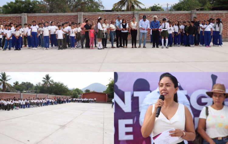 Inaugura Fanny Arreola Cancha De Usos Múltiples En La Escuela El Pípila