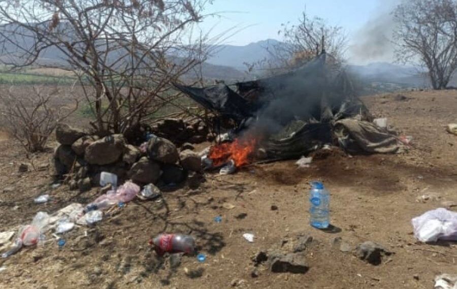 Defensa Destruyen Campamento De Grupo Delictivo En El Paso Del Capire De Apatzingán