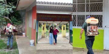 Exregidora Paola Castañeda Ayuda A Fumigar Contra El Dengue En Kínder De Las Colonias Cenobio Moreno