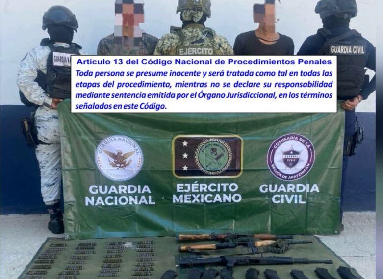 dos detenidos en Paracuaro con armas dia