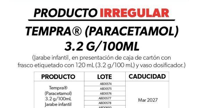 SSM emite alerta sanitaria por comercialización ilegal de Tempra® Jarabe Infantil 1 SSM emite alerta sanitaria por comercialización ilegal de Tempra® Jarabe Infantil