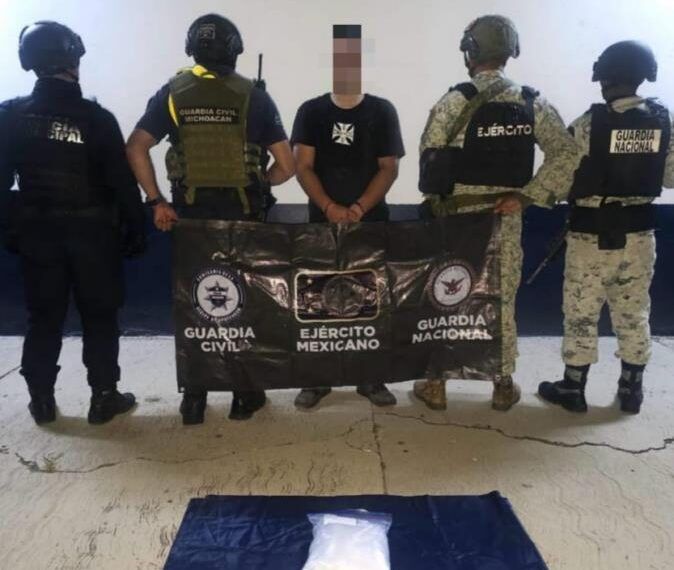 En Operación Apatzingán, Detenido Hombre Con Más De Un Kilo De Metanfetamina: Ssp