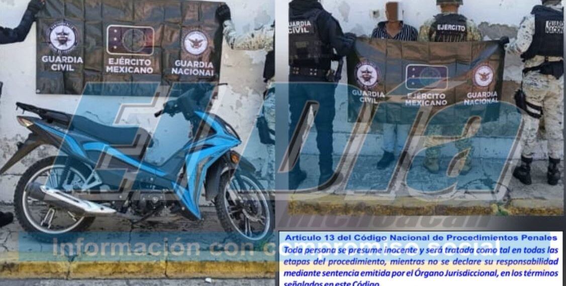 Aseguran “Al Mariguas” Con Droga A Bordo De Una Motocicleta En Apatzingán