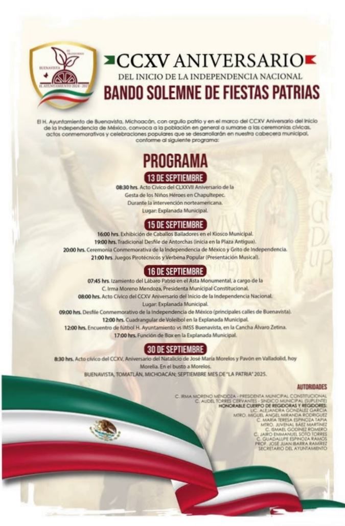 Encabeza Presidenta Municipal De Buenavista, Irma Moreno El Inicio De Los Festejos Patrios