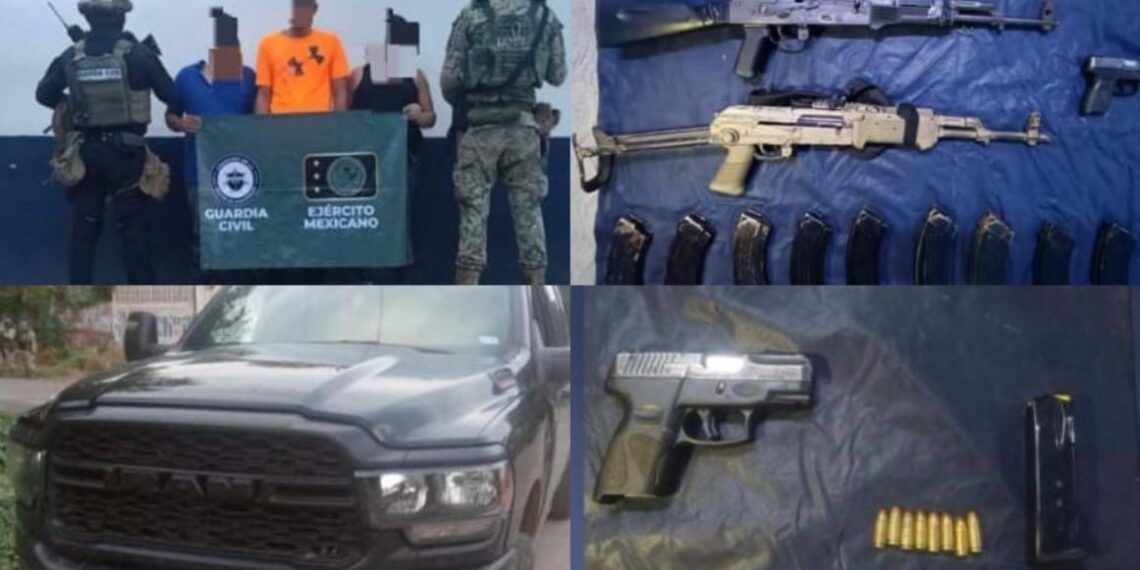 Detienen A Tres Presuntos Delincuentes Con Arnas En La Huerta De Apatzingán; Una Mujer Entre Los Detenidos