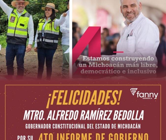 Fanny Arreola, Felicita Al Gobernador Alfredo Ramírez Bedolla Por Su Cuarto Informe De Gobierno