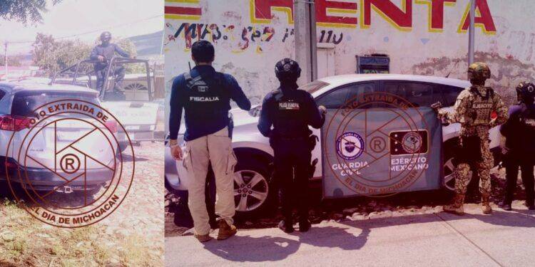 Aseguran una Toyota RAV4 con reporte de robo en Apatzingán