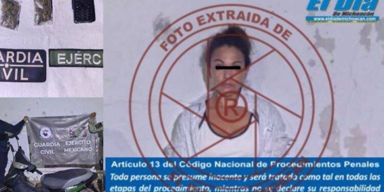 En Tianguis Limonero de Apatzingán, detenida "La China" con equipo de radiocomunicación: SSP 1 Incinera FGR más de 90 kilos de drogas y destruye embarcaciones en Michoacán